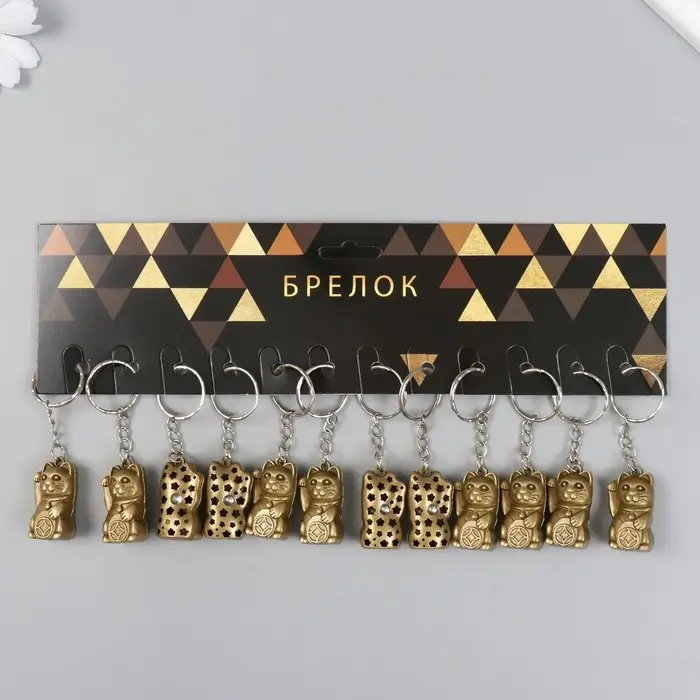 Брелок металл "Кот Манэки-нэко" МИКС 3х2х1,5 см