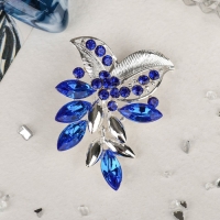 Брошь &laquo;Цветок&raquo; лобелия, цвет синий в серебре