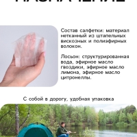 Влажная салфетка от комаров на натуральных эфирных маслах, 10 шт