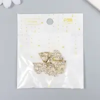 Металлический элемент, декоративная подвеска &laquo;Арт Узор. Фигурное сердечко&raquo;, стразы, золото, 1.5&times;1.9 см