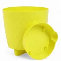Кашпо с прикорневым поливом "Румба" 1,5 л, D14 см, h-14,5 см, цвет лимон