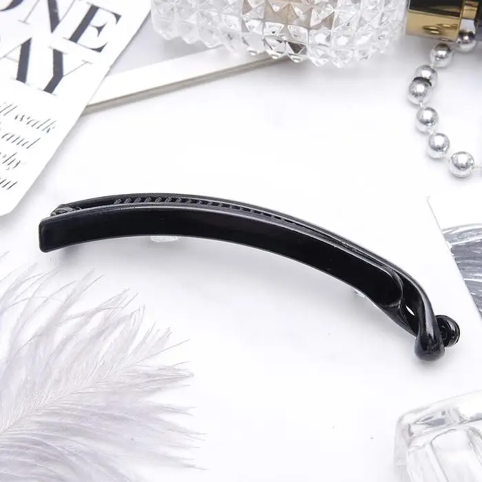 Банан для волос &laquo;Классика&raquo;, прямой, 12 см, чёрный