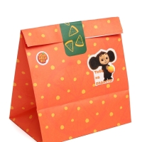 Набор крафтовых пакетов со стикерами, Чебурашка, 18х22х12 см