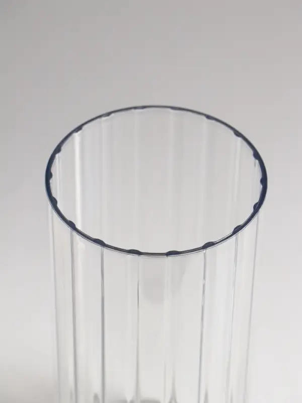 Ваза настольная пластик "Венера" полосы, 19,5х9,5 см, прозрачный