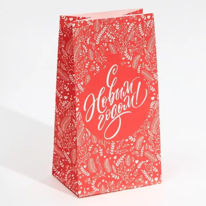 Пакет без ручек &laquo;Красный&raquo;, 10 х 19.3 х 7 см