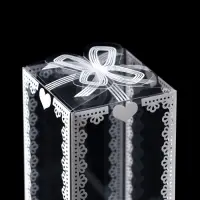 Складная прозрачная коробка из PVC, для упаковки подарков, 6&times;6&times;10.5 см