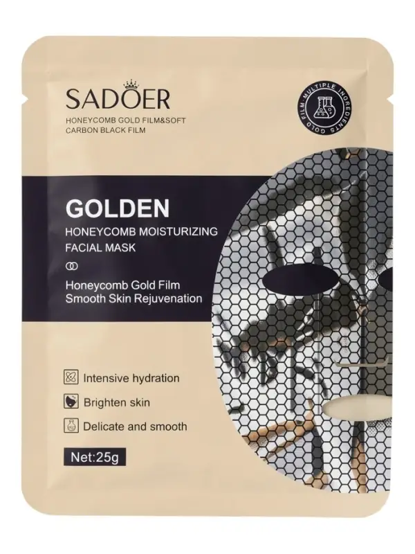 Маска тканевая увлажняющая с золотом и медом, 25 мл