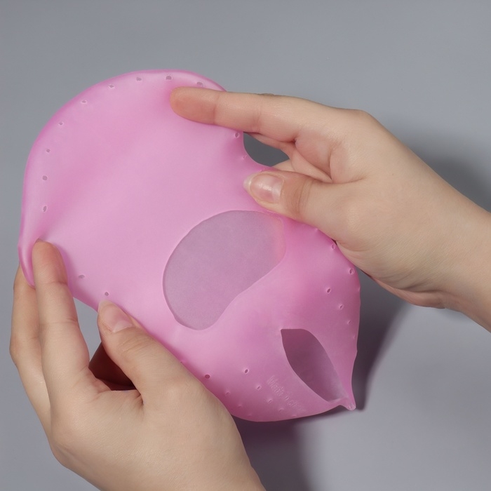 Носочки для педикюра, силиконовые, с перфорацией, с лямкой, размер L, цвет розовый