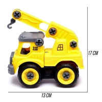 Конструктор винтовой &laquo;Машина с краном&raquo;, с отвёрткой, 26 деталей