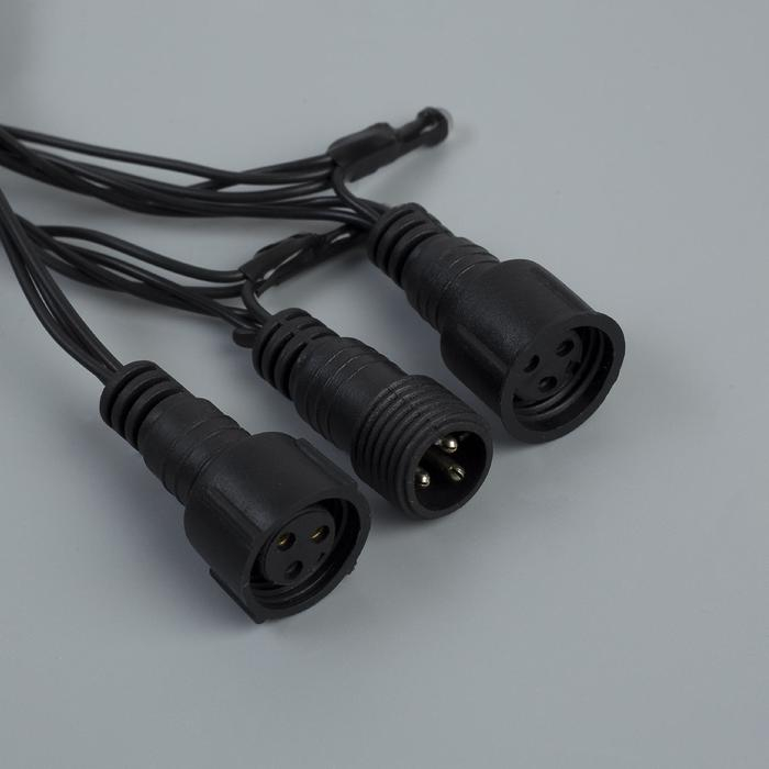 Гирлянда &laquo;Нить&raquo; 10 м, IP44, УМС, тёмная нить, 72 SMD-LED, свечение синее, 220 В