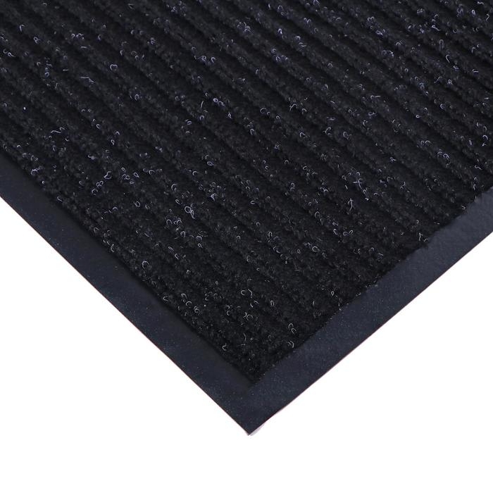 Коврик придверный влаговпитывающий, ребристый, &laquo;Стандарт&raquo;, 60&times;90 см, цвет чёрный