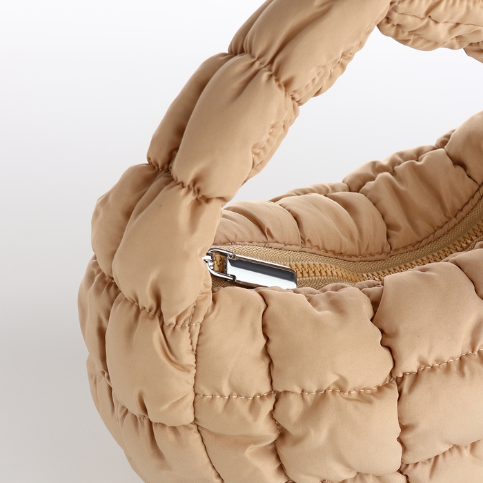 Сумка молодёжная на молнии, цвет бежевый