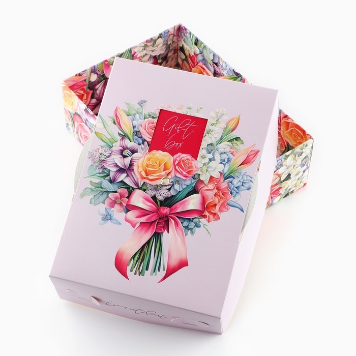 Коробка складная &laquo;Букет для тебя &raquo;, 21 х 15 х 7 см