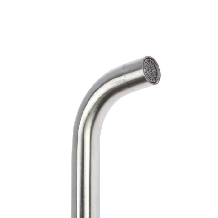 Смеситель для кухни ZEIN Z2389, высокий излив, картридж керамика 35 мм, нерж. сталь, сатин