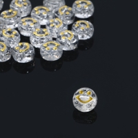 Бусина из акрила &laquo;Смайл&raquo;, 0,9&times;0,6 см, (набор 10 г), цвет золотистый