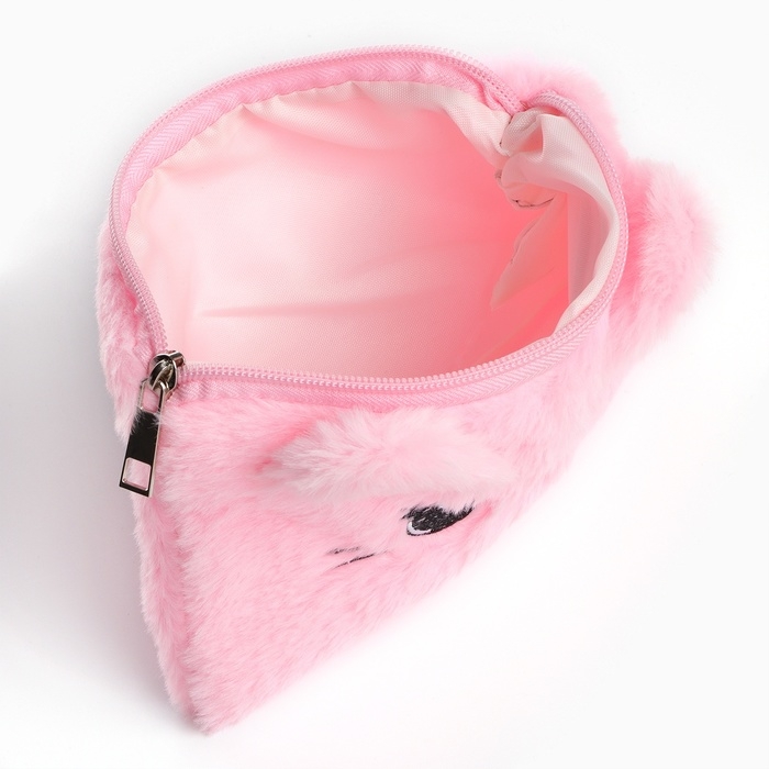 Пенал школьный из плюша &laquo;1 сентября: Очаровательный котик&raquo;, 19,5 х 14,5 см