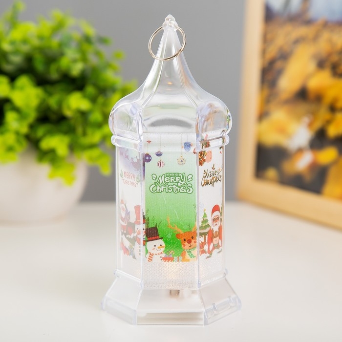 Ночник "Новый год" LED от батареек 3хLR41 прозрачный 6х6х15 см RISALUX