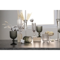 Бокал для шампанского стеклянный Magistro &laquo;Грани&raquo;, 150 мл, 5,5&times;18,5 см, цвет графит