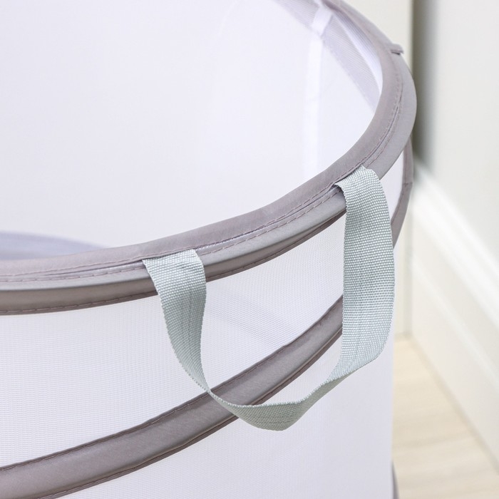 Корзина для белья Доляна, складная, 35&times;35&times;43 см, цвет белый