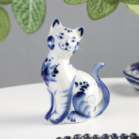 Сувенир &laquo;Кошка Улыбка&raquo;, 10х5х13 см, гжель