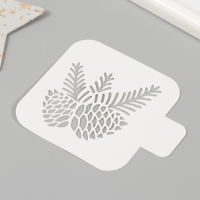 Трафарет пластиковый "Еловые шишки", размер 9х9 см