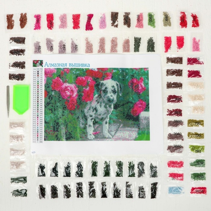 Алмазная мозаика с полным заполнением на холсте &laquo;Далматинец&raquo;, 22 х 32 см