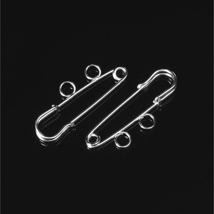 Булавка для подвесок PO-035 №01, (набор 2 шт.) 35&times;5 мм, цвет серебро