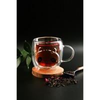 Кружка стеклянная с двойными стенками &laquo;Панда&raquo;, 300 мл