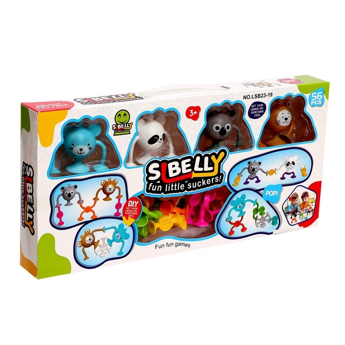 Конструктор &laquo;Забавные присоски&raquo;, 56 деталей