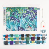 Алмазная мозаика с полным заполнением на холсте &laquo;Ирисы&raquo;, 30 х 40 см