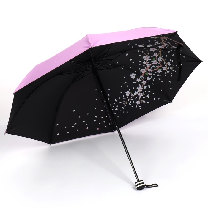 Зонт механический &laquo;Гармония&raquo;, эпонж, 4 сложения, 8 спиц, R = 49/55 см, D = 110 см, цвет МИКС