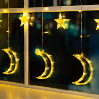Гирлянда &laquo;Бахрома&raquo; 2.7 &times; 0.9 м с насадками &laquo;Месяц&raquo;, IP20, прозрачная нить, 138 LED, свечение тёплое белое, 8 режимов, 220 В