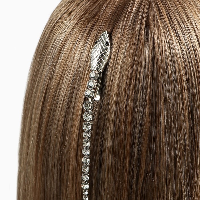 Заколка прядь со стразами новогодняя &laquo;Для самой волшебной&raquo;, на Новый год, 1,5 х 1,5 х 2 х 45 см