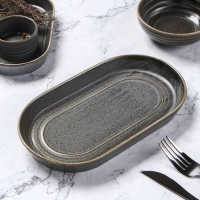 Блюдо фарфоровое овальное Magistro Urban, 450 мл, 24&times;13,7&times;2,7 см, цвет серый