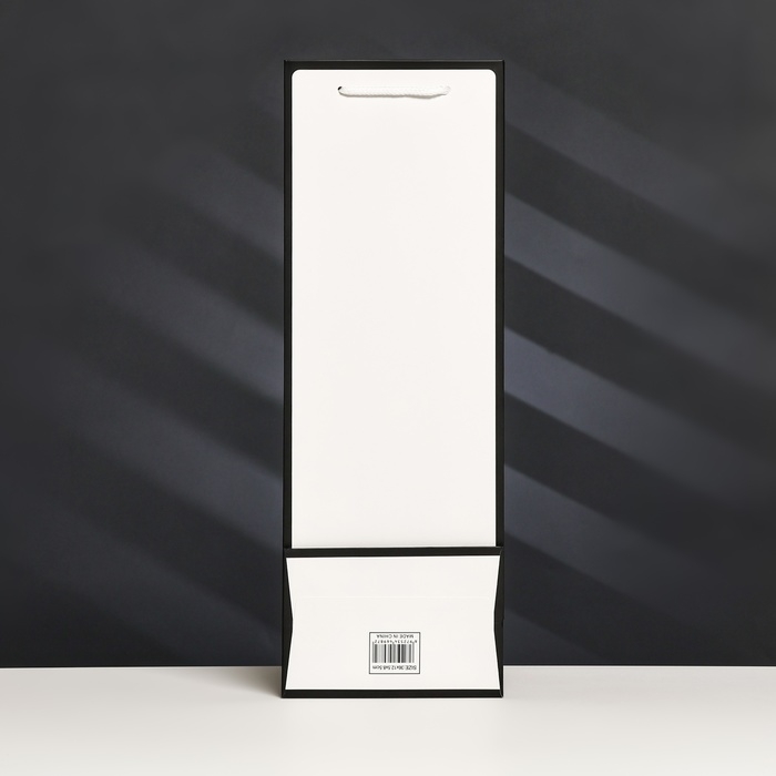 Пакет-переноска для цветов, с PVC окном, 12,5 &times; 8,5 &times; 36 см, белый с каймой