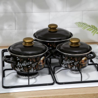 Набор эмалированных кастрюль &laquo;Арабика-1&raquo;, 3 предмета: 1 л, 1,5 л, 2,3 л, индукция