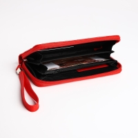 Кошелёк женский на молнии, цвет красный