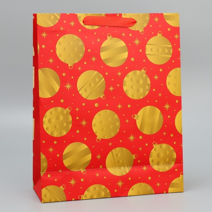 Пакет подарочный новогодний &laquo;Новогодние шарики&raquo; 32 х 26 х 10 см, Новый год