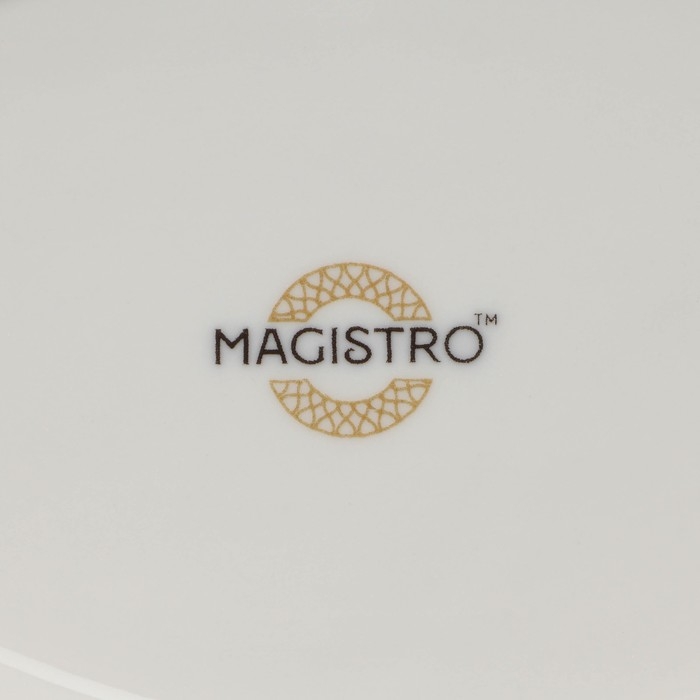 Чайная пара фарфоровая Magistro &laquo;Бланш&raquo;, 2 предмета: чашка 300 мл, блюдце, цвет белый