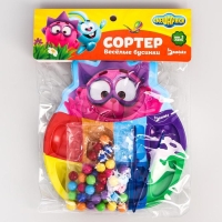 Сортер &laquo;Смешарики: Весёлые бусинки&raquo;, 8 цветов, с пинцетом, по методике Монтессори