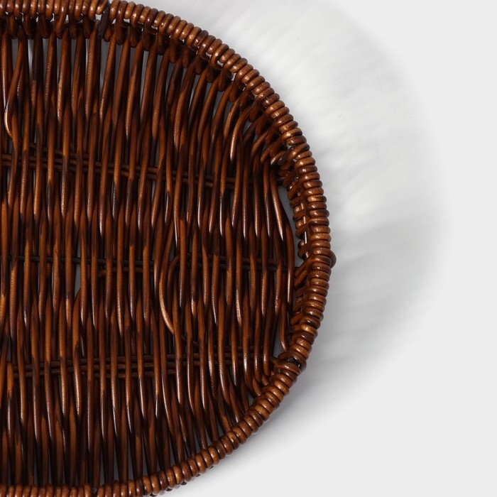 Корзинка для подачи Доляна &laquo;Огайо&raquo;, 31&times;21&times;5 см, овальная, цвет коричневый