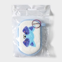 Мочалка детская для купания Доляна &laquo;Енот&raquo;, детская, 12&times;8 см, голубая