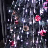 Умная гирлянда &laquo;Конский хвост&raquo; 10 нитей по 1.5 м роса, IP20, серебристая нить, 150 LED, пульт ДУ, приложение, свечение RGB, USB