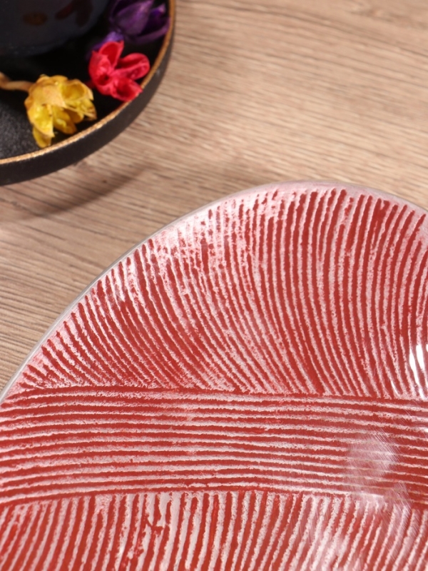 Блюдо алюминий цв. бордовый, 33х8х4,2 см