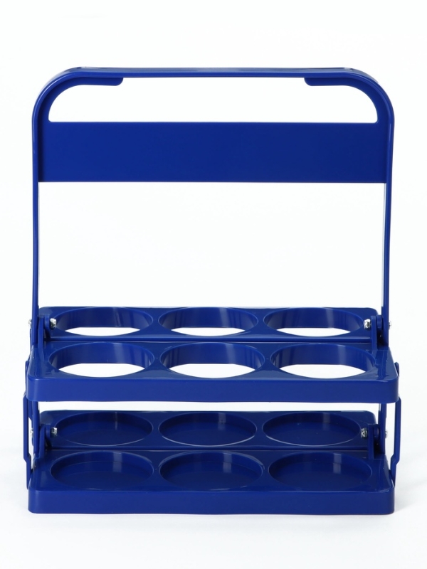 Переноска, подставка для 6 бутылок, 33 х 27,2 х 18 см, внутренний диаметр 7,8 см, синий