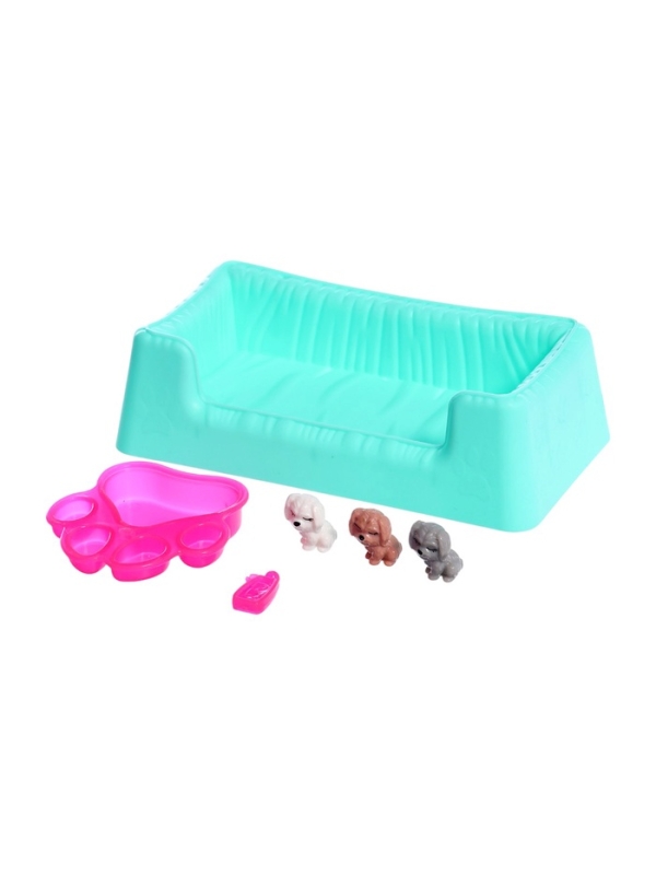 Кукла-модель "Прогулка со щеночками" с аксессуарами