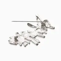 Брошь корейский стиль "Столоктиты" цвет серебро