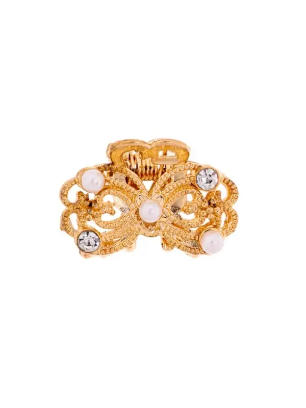 Крабик для волос &laquo;Морская сказка&raquo;, бантик, 2.5 см, золото