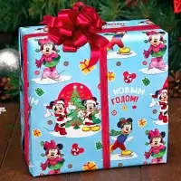 Бумага упаковочная глянцевая, 50 х 70 см &laquo;Весёлого Нового года!&raquo;, Микки Маус