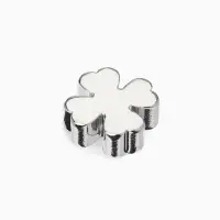 Бусина-разделитель родир. &laquo;Клевер&raquo;, 7&times;7мм, d(вн.)=2мм, (набор 10 штук), медь, цвет серебро